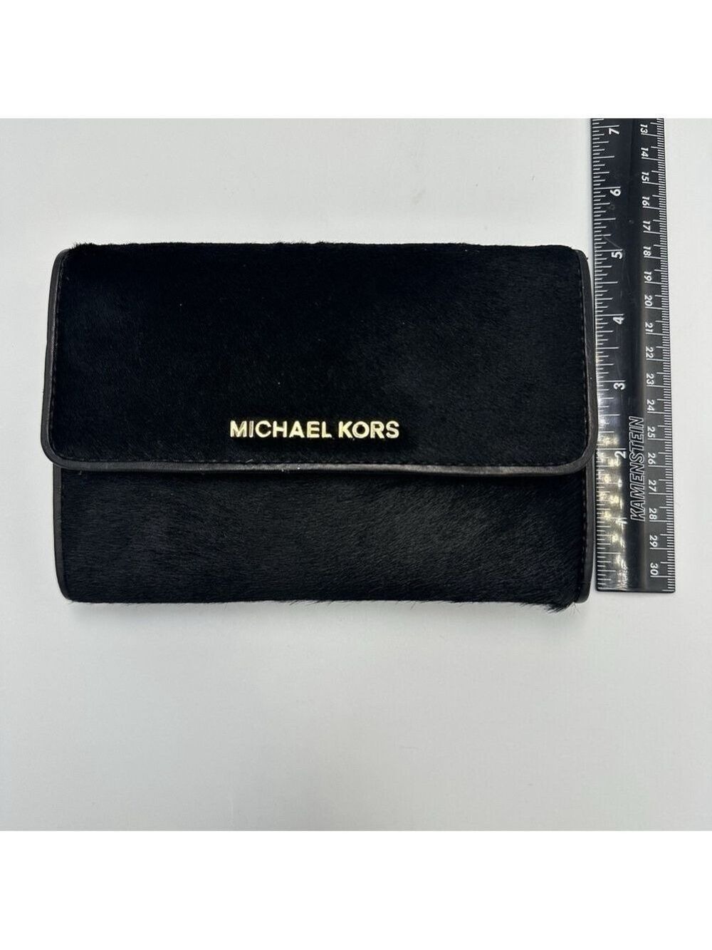 Michael Kors Crossbody Bag Black Calf Hair Jet Set Small Elegant Evening Purse - Picture 13 of 16